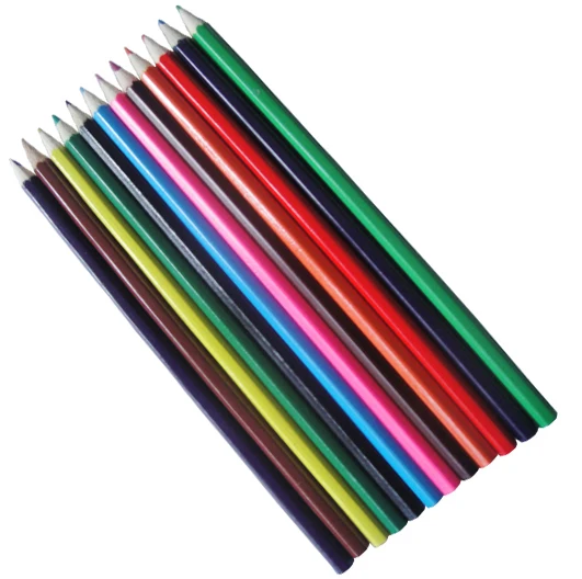 Customized round shape color lead wood color pencils for business gifts