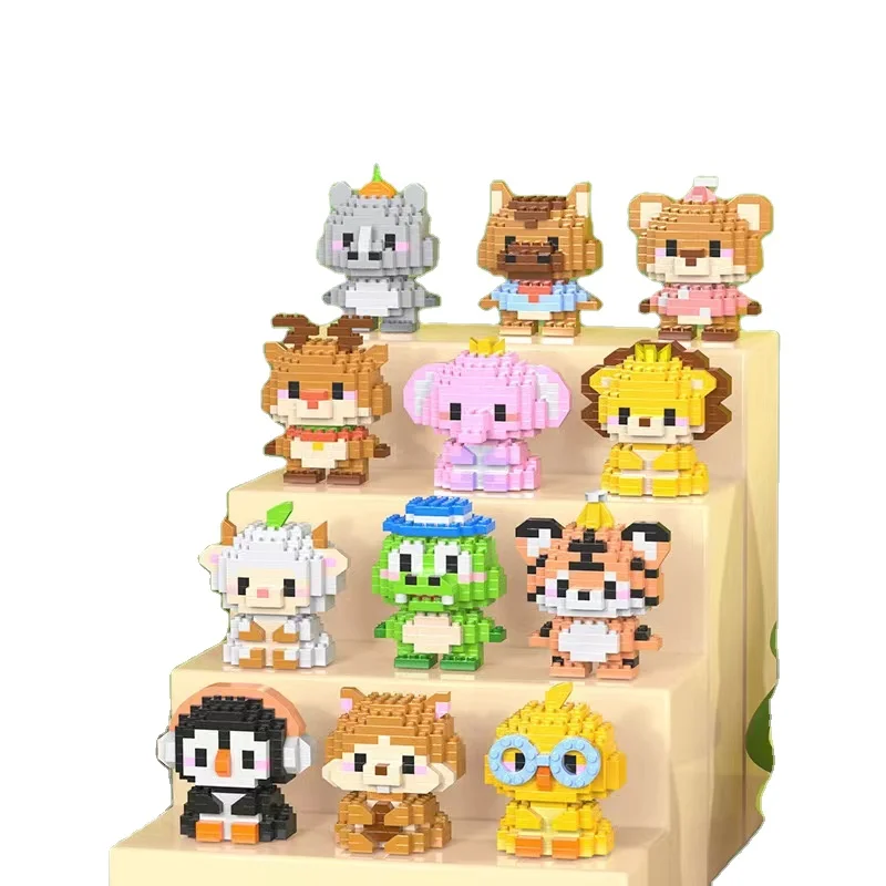 Hot Sales New 12 Cartoon Doll Small Particle Building Block Set Educational Model Toy for Children Made of Plastic Holiday Gifts