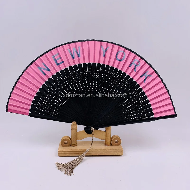 Manufacturer Supply Customized Logo Printed  bamboo fan for promotion