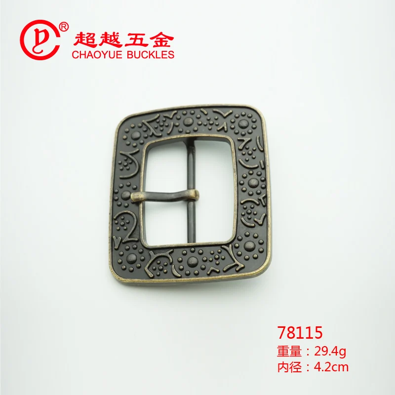 2024 New 42mm zinc alloy metal custom center bar buckles western  belt pin buckle