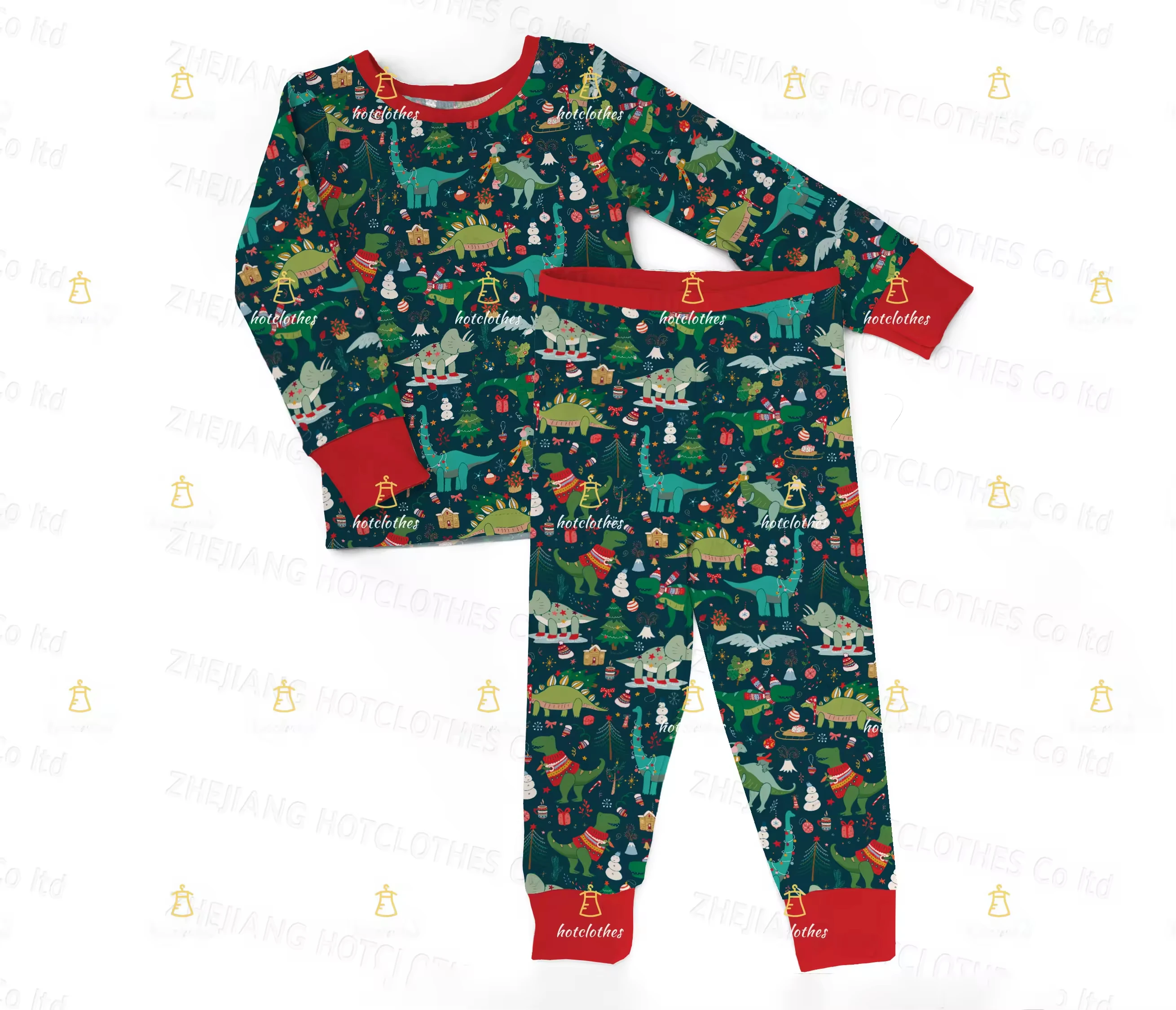 Wholesale Bamboo Viscose Christmas Pajamas Bamboo Baby Clothes Kids Clothes Sleepwear Pajamas