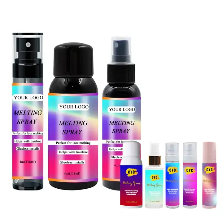 Custom logo glueless wig spray lace glue holding spray quick dry lace melting spray