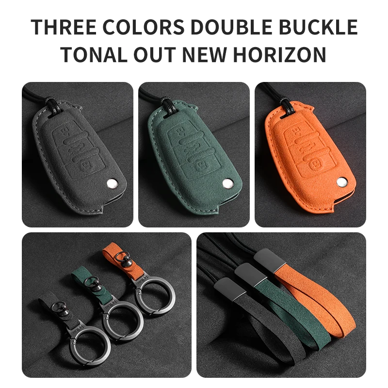Three Color Options Soft Texture Car Key Cover in Fur Material for Audi
