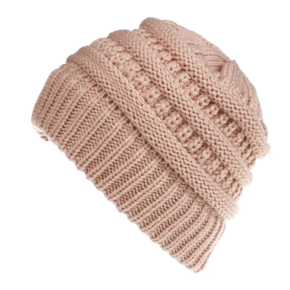 Satin Lined Winter Hat High Quality Thick Warm Hat Fashion Slouchy Silk Knitted Women Beanie Hat