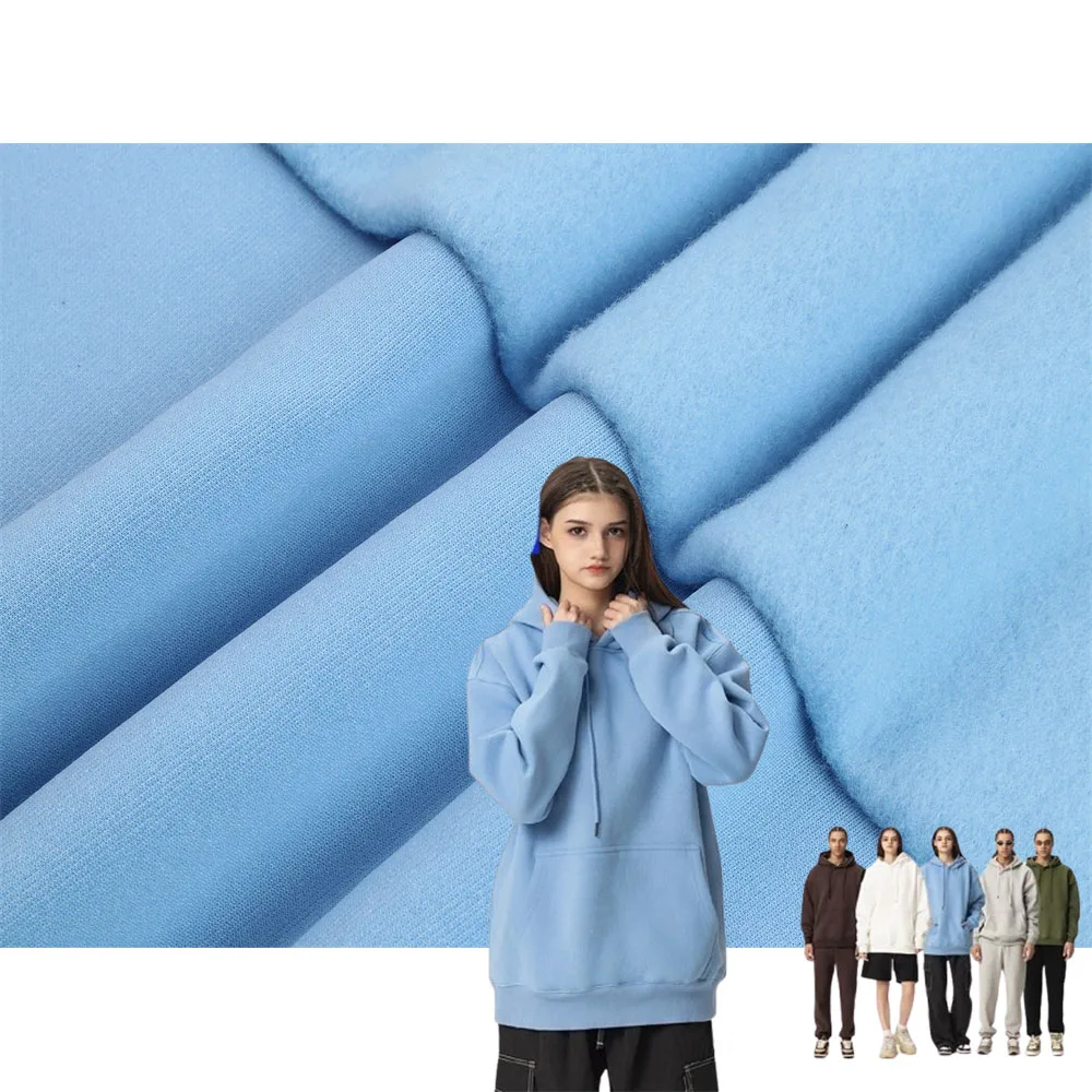 ZM014 Wholesale Soft Warm Hoodies Fabric Anti Pilling Thickened Knitted 100 Polyester Polar Fleece Fabric
