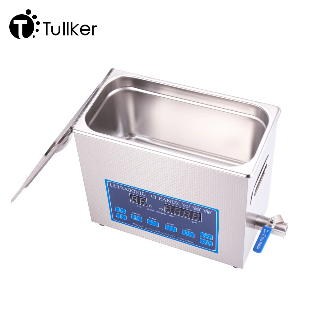 Tullker 6.5L Industrial Ultrasonic Cleaner Degassing Cylinder Injector Metal Mould Degreaser Ultra Sonic Bath 6L 28KHZ 40KHZ