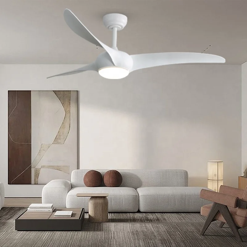 Modern decorative white black ceiling fan remote control 110v 220v dc inverter led smart ceiling fan light