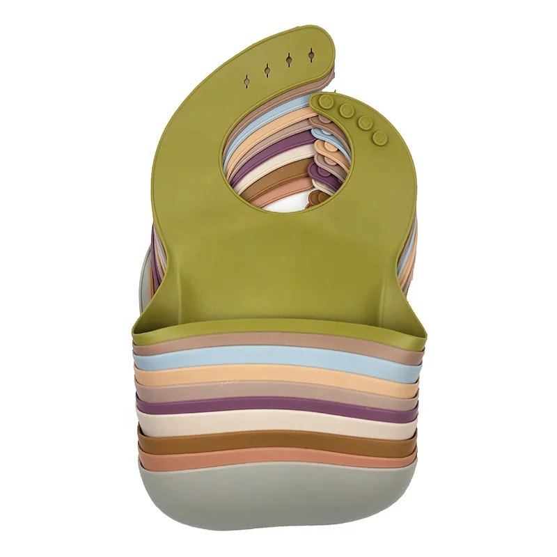 Silicone bibs waterproof wash-free silicone drool towel natural waterproof baby bibs