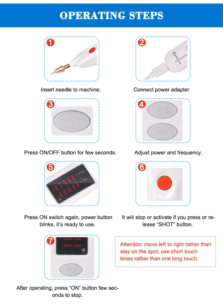 3 in 1 Handheld Massage Acupuncture Magic Pen With Needles For Spot Removal Tattoo Removal