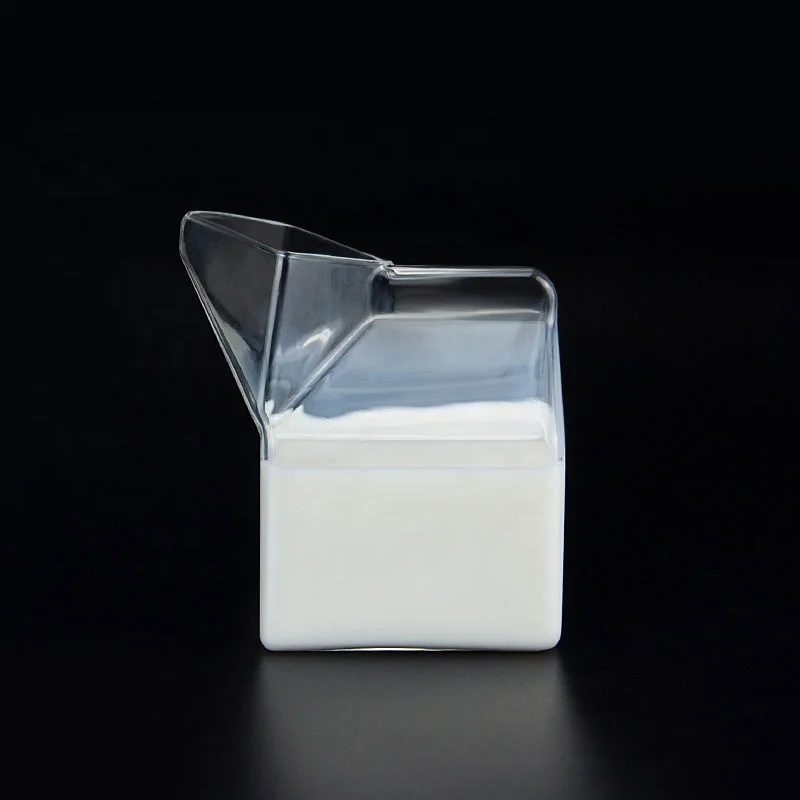 High Borosilicate 350ML Milk Glass Box Shaped Glass Milk carton container Cup Handmade Milk Box