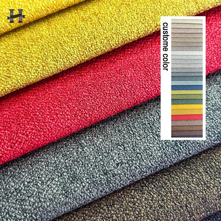 Manufacturers Linen Fabric Sofa Fabric  100 Polyester Linen Look