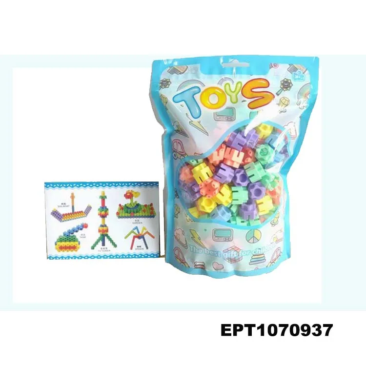 EPT Dollar Toys Diy Puzzle Blocks 120Pcs Stem Building Hashtag Toy