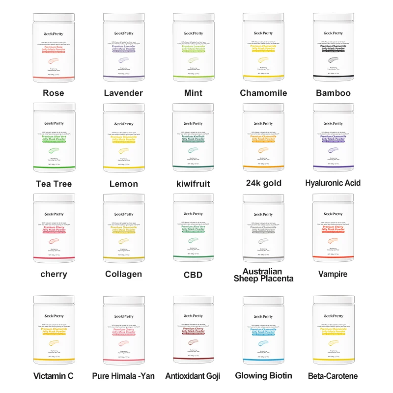 OEM Private Label Vajacial Facial Spa Salon 500g Peel Off Moisturizing Hydrojelly Mask Powder Alginate Mask For Face Neck