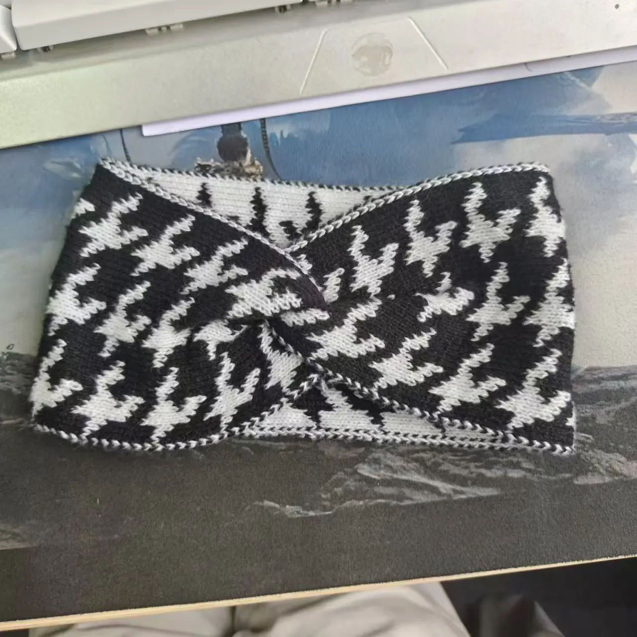 High Quality Large Plaid Knitted Elastic Hairbands Elegant Sports Headband for Women Wholesale Fashion Accessory