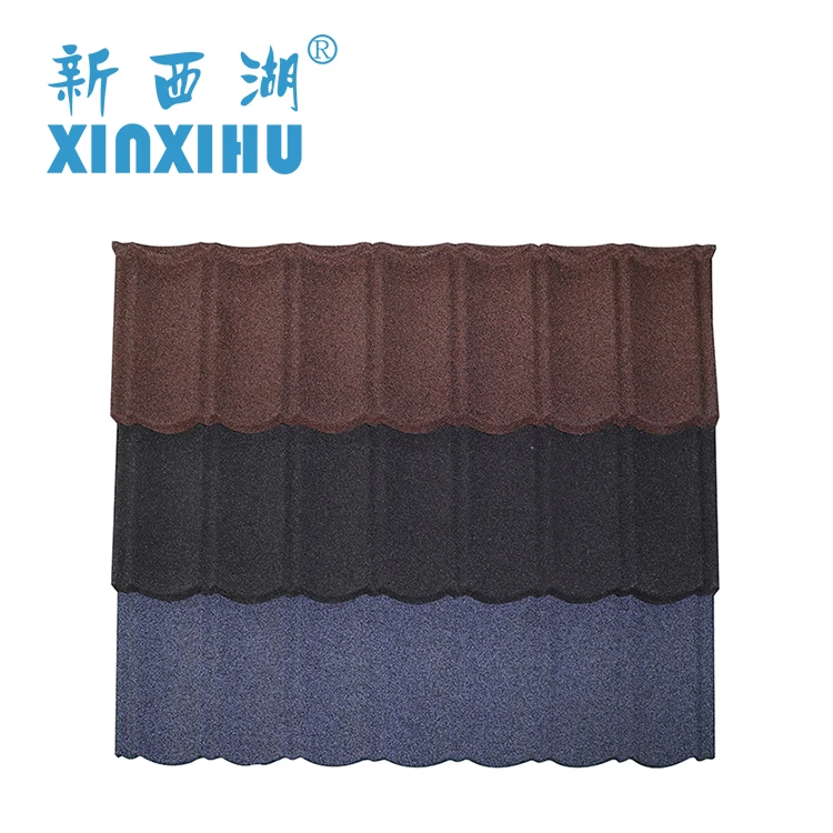 
XinXiHu 2021 Cheap building materials villa roof tiles stone coated metal roof tiles accessories 