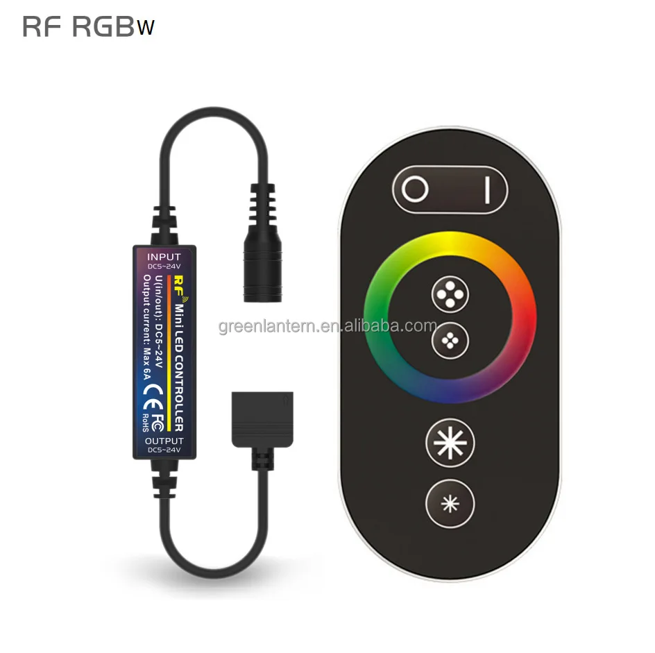 RF Wireless 6 Key Button Touch Remote RGB LED Colorful Controller DIM Stepless Dimming CCT Color Matching RGBW Radio Frequency