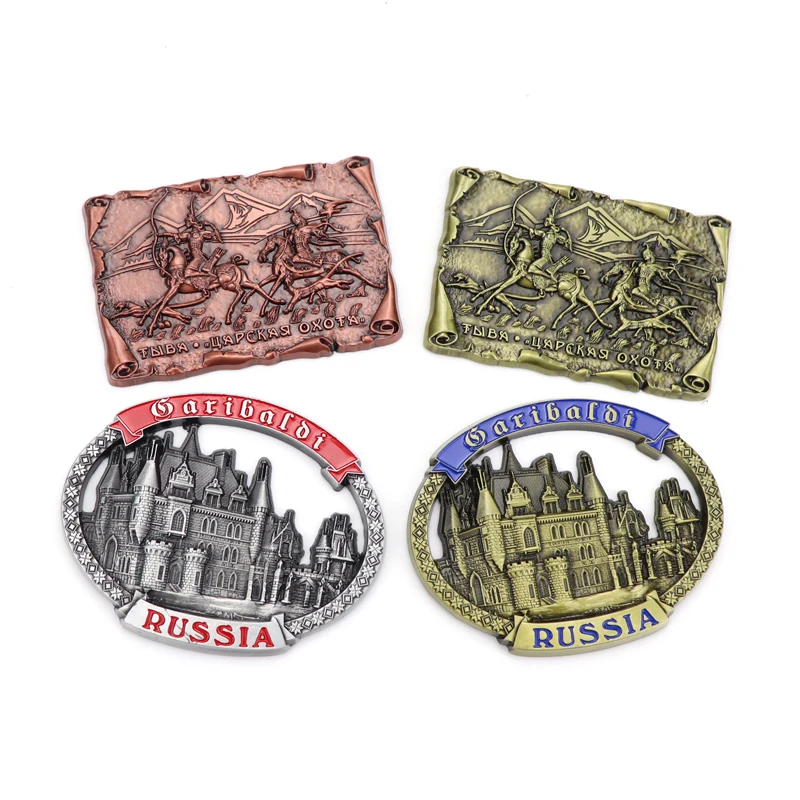 2023 Hot Selling Custom Design Zinc Alloy Die Casting Russia Tourist Souvenir Gift Metal Fridge Magnet