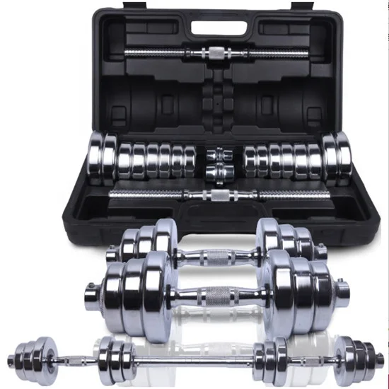 Adjustable chrome 20kg 40kg barbell weight set powerlifting tungsten dumbbell