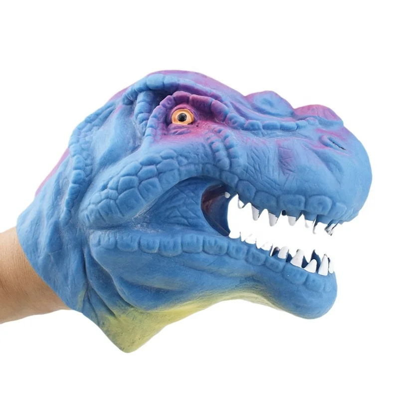 Hot Selling Dino Hand Puppet Toys TPR Stress Sensory Toy Dinosaur Pretend Toys for Kids