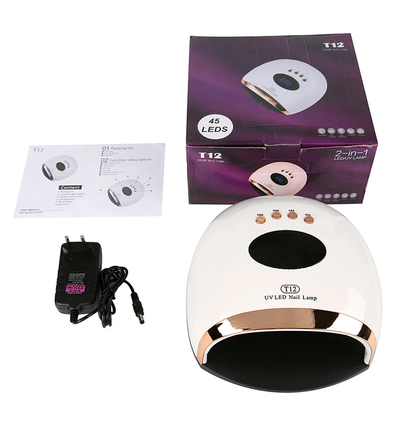 UV LED Nail Lamp 180W UV Nail Light for Gel Polish Fast Nail Dryer with 48 Lamp Beads 4 Timers Large Space Gel Curing Lamps for