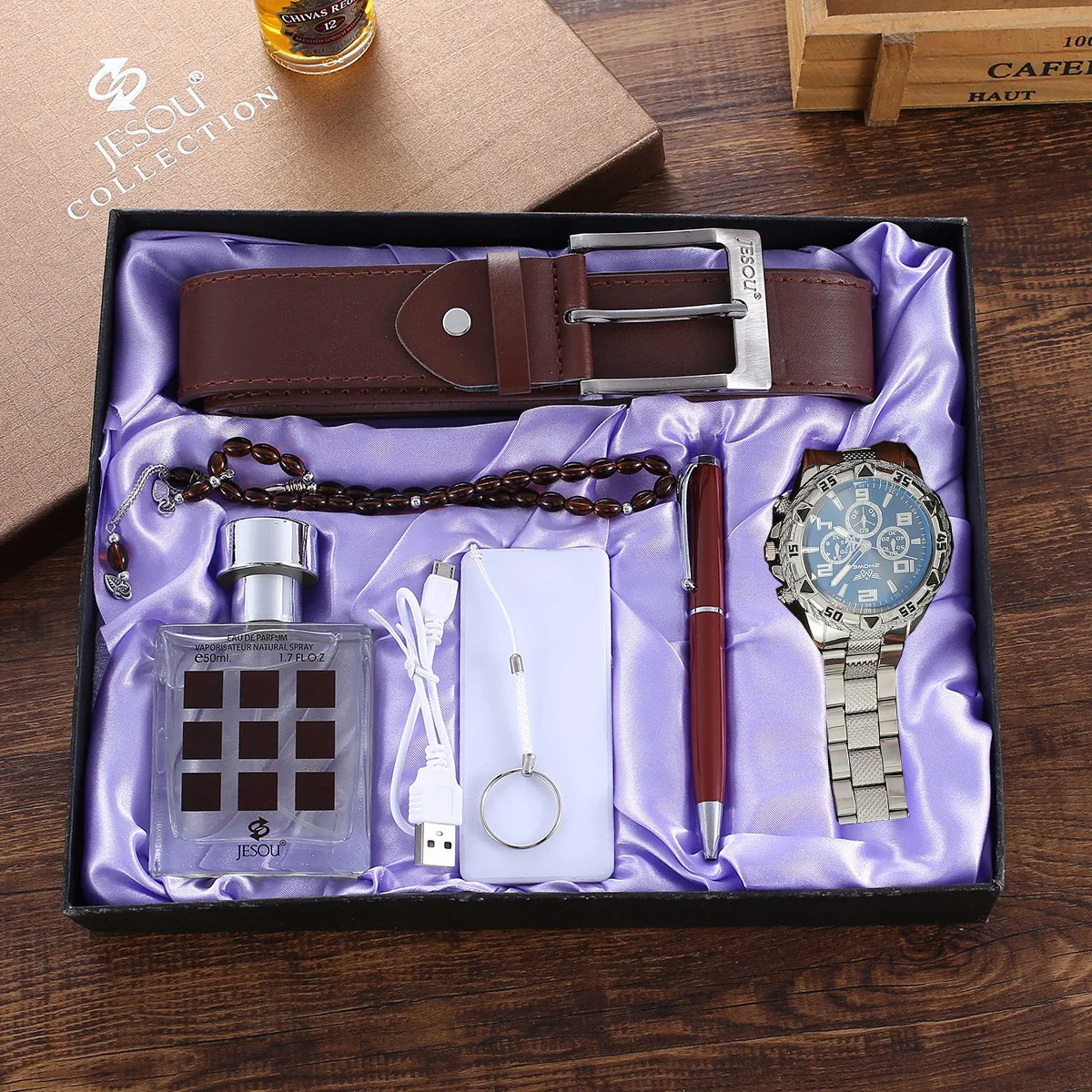 Wedding Set bridesmaid proposal Quartz Bracelet watch Business yazole pen necklace belt perfume power pack men Gift set