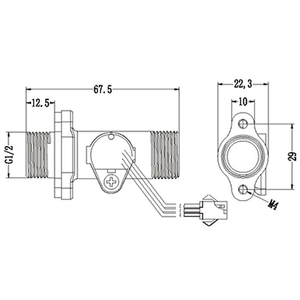 Датчик расхода воды с температурным зондом, переключатель потока воды с отверстием