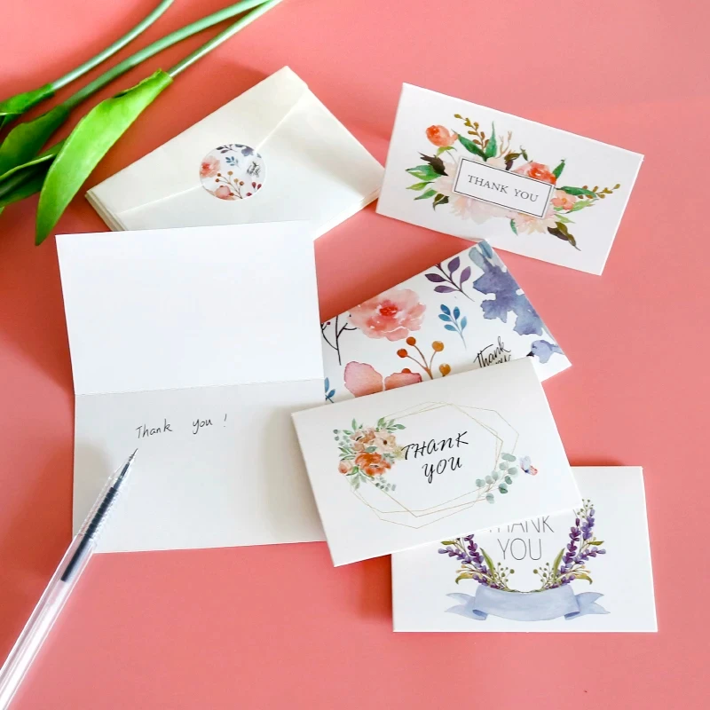 Custom Logo Design Printed Art Paper Double-sided Small Postcard Greeting Card Thank You Card Custom Business Thank You Card