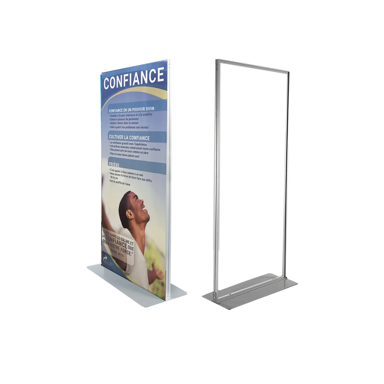 Устойчивая наружная двусторонняя рекламная стальная пластина стойка для баннера KT