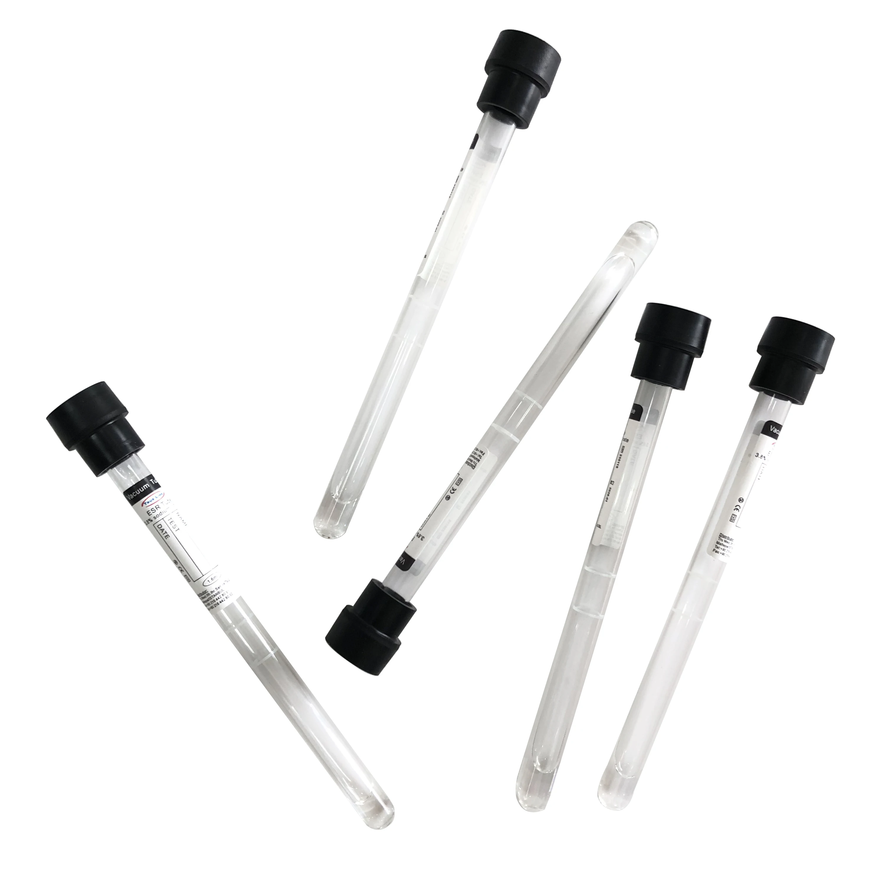 Medical Disposable glass Glass Vacuum black Esr Vacutainer blood collection esr fast tube