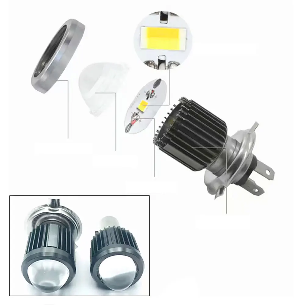Motorbike 3000K 6000K Scooter car Accessories Condensing Len Fog Lights LED Hi Lo beam headlight motorcycle BA20D H4 led