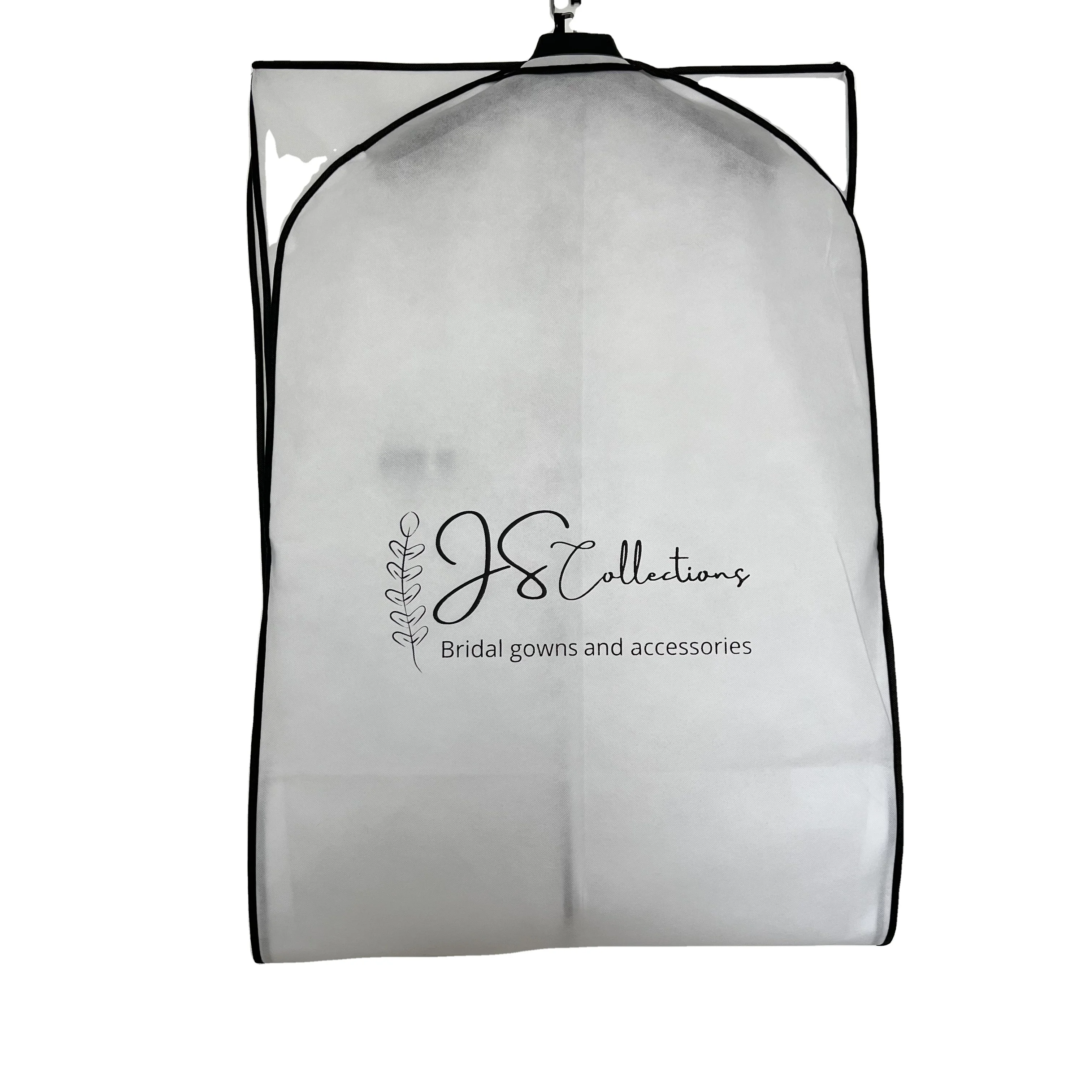 72inch white nonwoven garment bag foldable dress cover bag 72' custom printed wedding dress bag cover