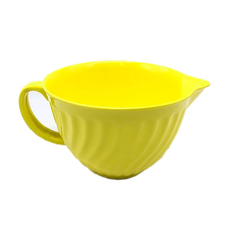 wholesale Solid color melamine batter mixing bowl with handle tableware