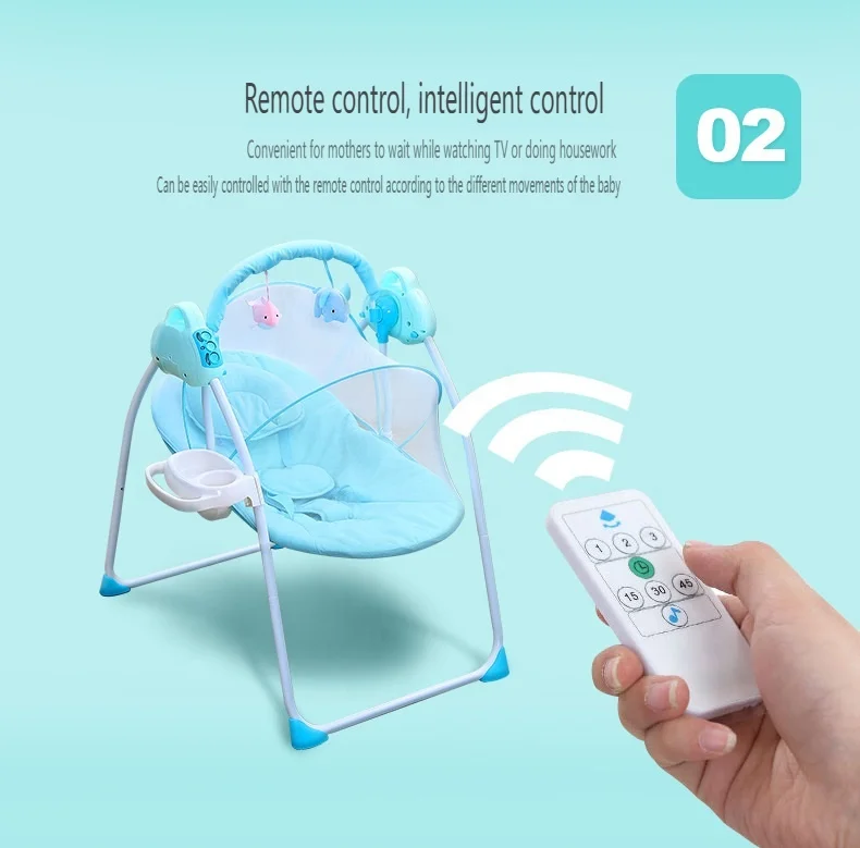 Детское складное кресло-качалка mecedora con mosquitero y control