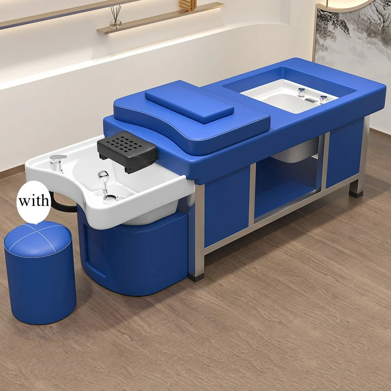 Electric Massage Shampoo spa Bed Thai Pedicure Shampoo spa Bed with Storage Cabinet for Barber Shop Special Hair Salon