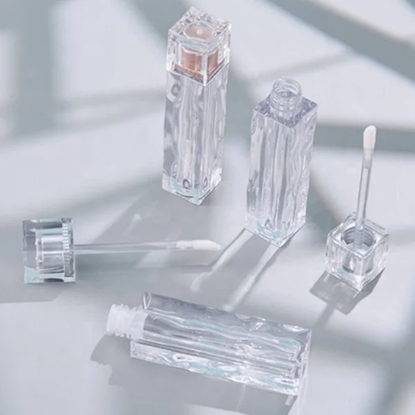 New arrival unique empty 3.5ml clear sliver wand lip gloss bottle luxury beautiful lipgloss containers tube with brush for lady