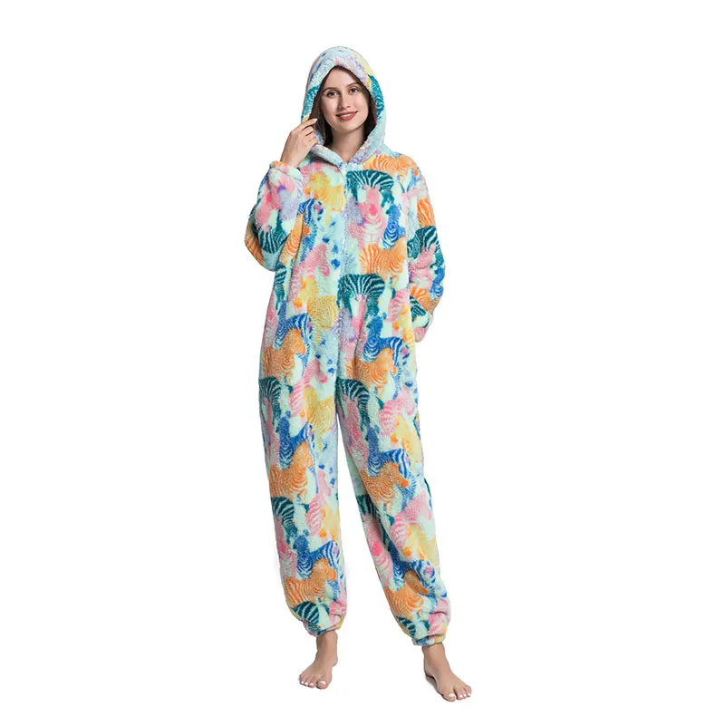 long plush coral fleece animal christmas onesie pajamas Pijama Kigurumi  for women pajamas
