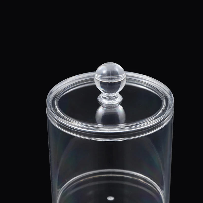Clear Cylinder Box Plus Lid Dust Proof Design Individually Packaged Plastic Cosmetic Storage Box