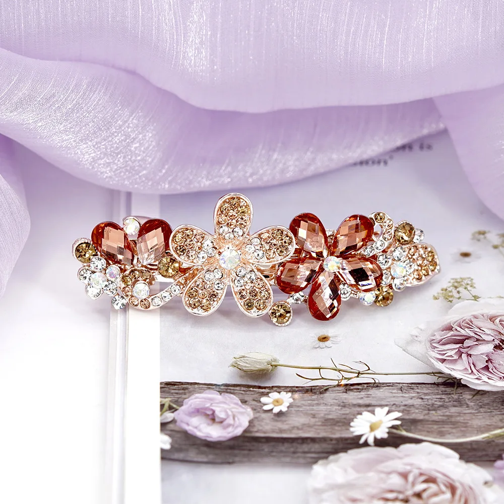 BELLEGIRL hot sale new trend custom packaging hair accessories wholesale sparkling Butterfly large diamond set crystal hair clip