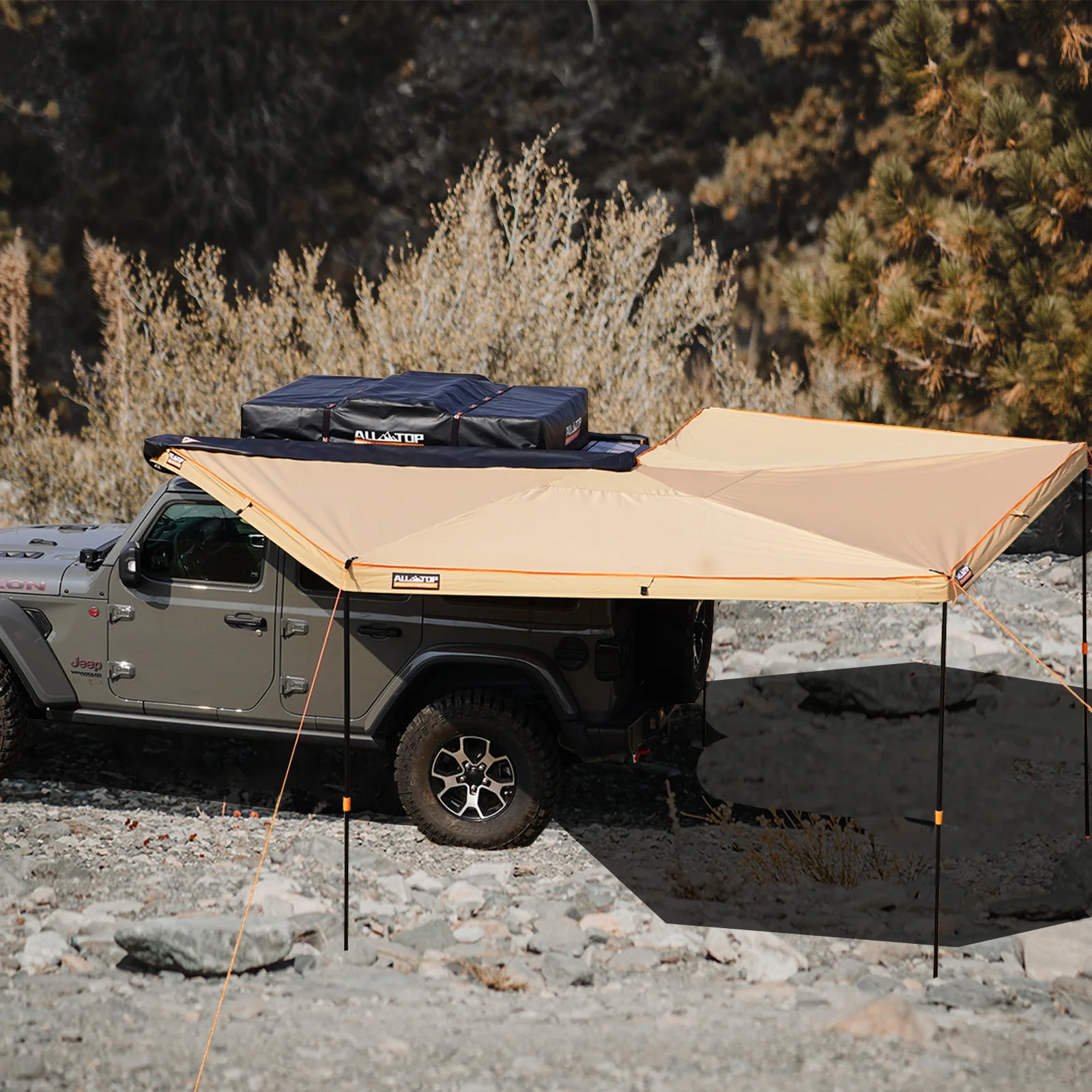 4x4 Off-road Vehicle Universal Mounting Kit Included Car Side Awning Tent Car Awning 270 Degree For Sun/Rain/Snow