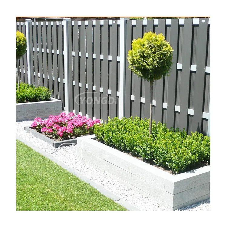 Exterior aluminum plastic slat wood privacy panel decorative garden zaun outdoor wpc patio deck fences for houses