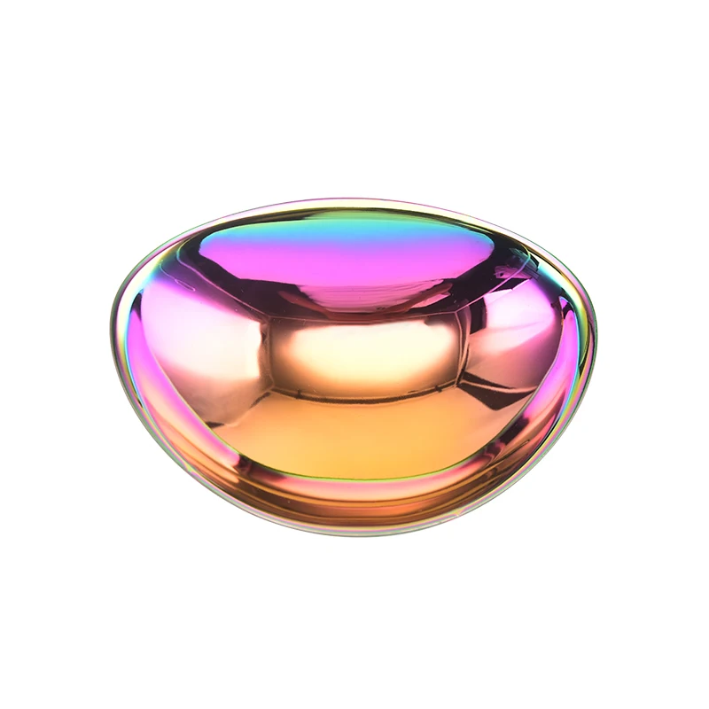 Innovative New Colorful Kitchen Tableware Multi Functional Metal Codiment Sushi Dipping Saucer Stainless Steel Sauce Mixing Bowl