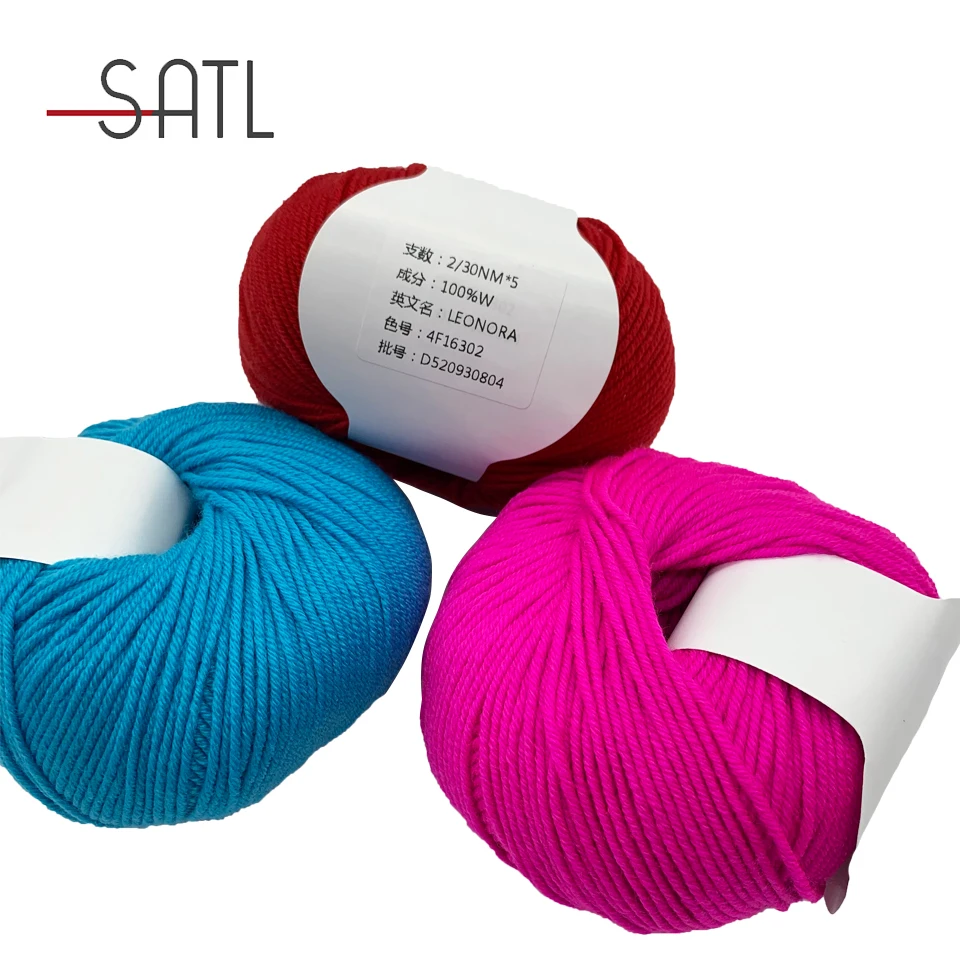 Stock Service Cheap Price Biella Yarn Leonora 2/30nm*5 100% Merino Wool 50g One Ball Worsted Yarn For Hand Knitting