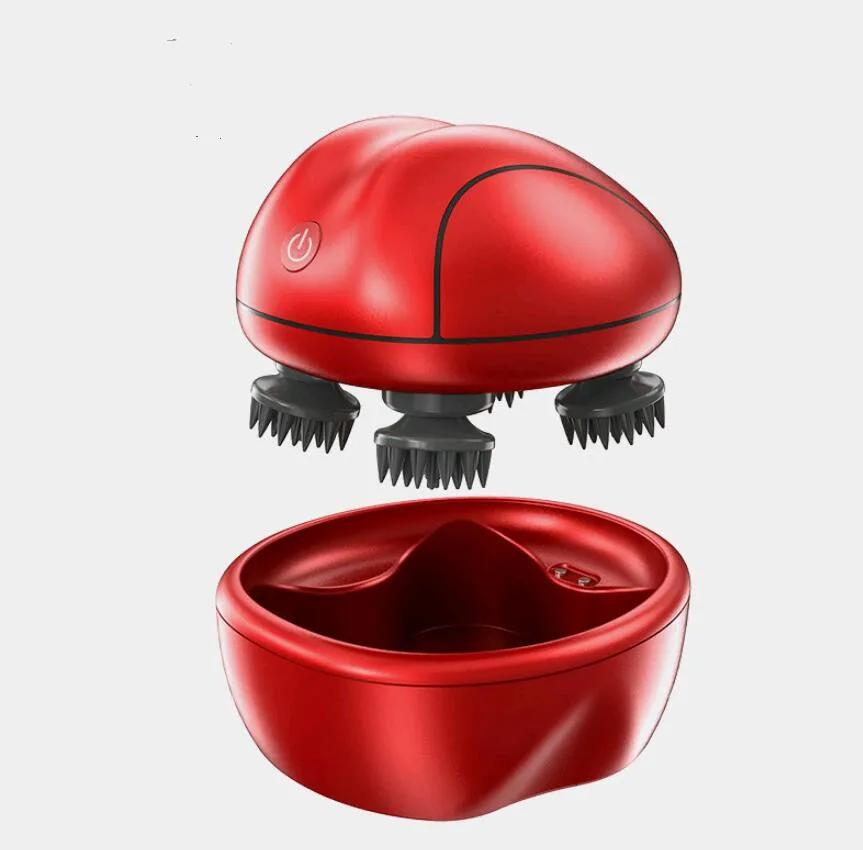 
3D Electric Scalp Massager Waterproof with Travel Bag Wireless Rechargeable Vibrating Body Head Massage 