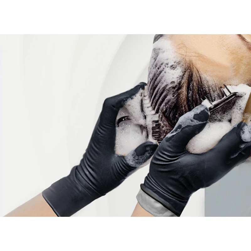 professional color dyeing tools nitrile comfortable extended waterproof long gloves for hairdresser