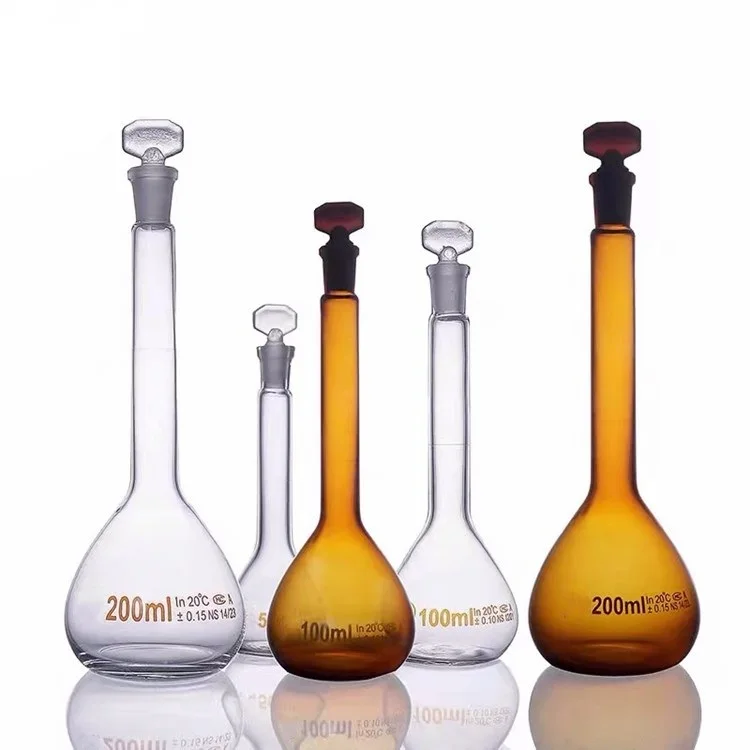 Chemical Borosilicate Glass 5ml 50ml 200ml 500ml Measuring Flask Graduated