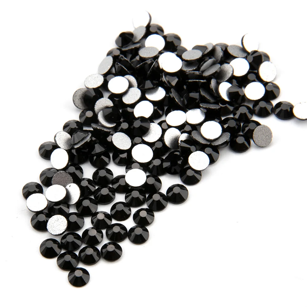 Стразы SS20 без горячей фиксации, лучшее качество, черные Стразы для ногтей