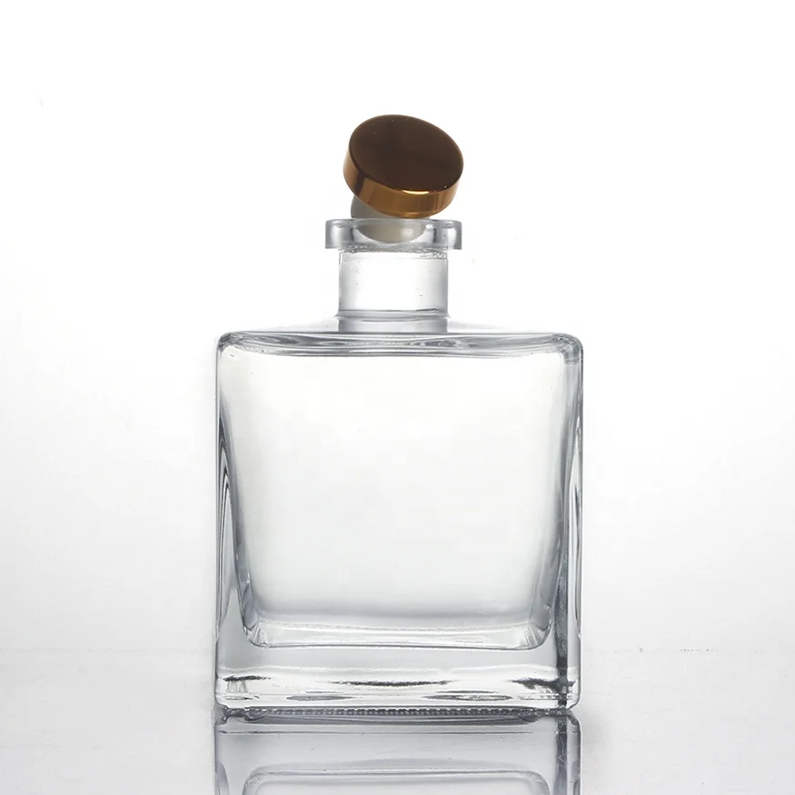 engraved custom logo screw cork top rum gin tequila square 500ml mescal agave spirit bottle glass liquor