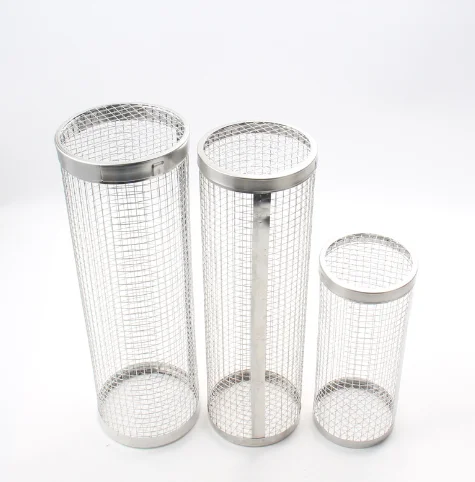 2024 Stainless Steel Rolling Grilling Basket Net Portable Outdoor Camping Barbecue Rack Bbq Grill Basket for Roasting Meat