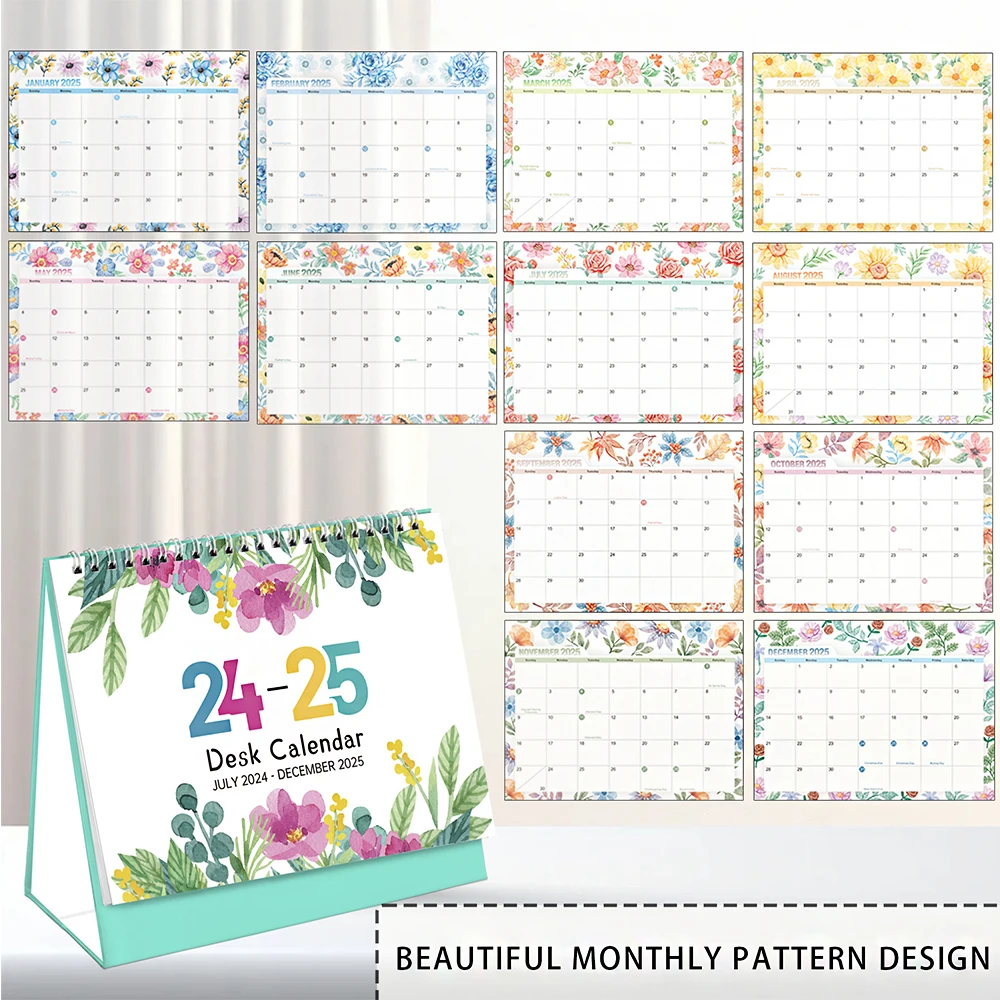2025 Wholesale Custom New Design Creative Hardcover illustration Desk Calendar Simple Desktop Decoration Calendars