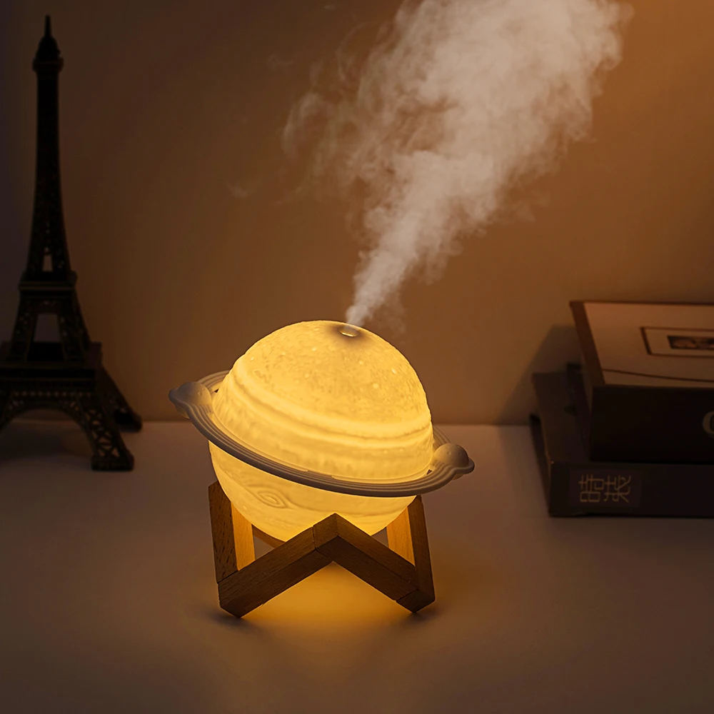 Portable Cool Mist Humidifiers Aroma Oil Diffuser Mini 3D planet Lamp Home Room Air Humidifier planet style Humidifier